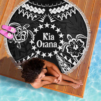 Kia Orana Cook Islands Beach Blanket 2025 Pasifika Polynesian Turtle Black Color
