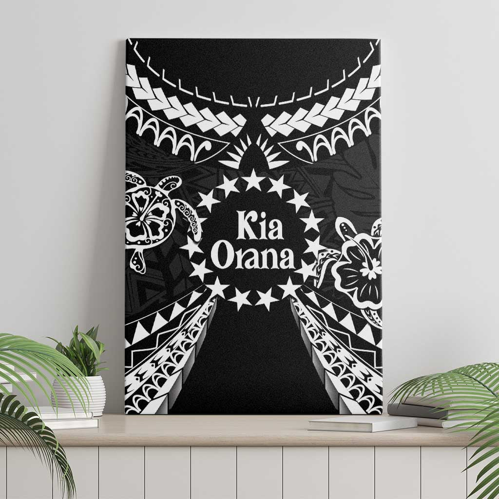 Kia Orana Cook Islands Canvas Wall Art 2025 Pasifika Polynesian Turtle Black Color