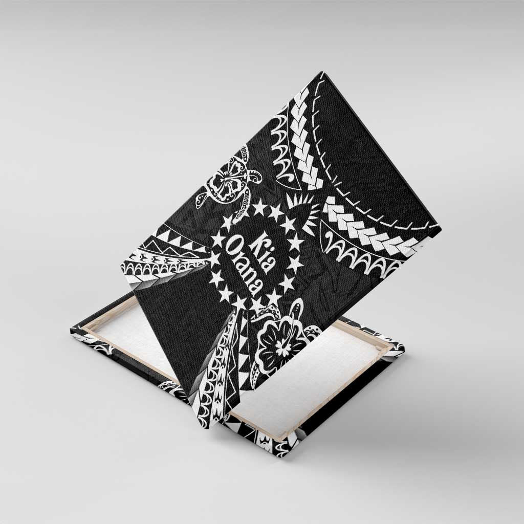 Kia Orana Cook Islands Canvas Wall Art 2025 Pasifika Polynesian Turtle Black Color