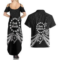 Kia Orana Cook Islands Couples Matching Summer Maxi Dress and Hawaiian Shirt 2025 Pasifika Polynesian Turtle Black Color LT14 - Polynesian Pride