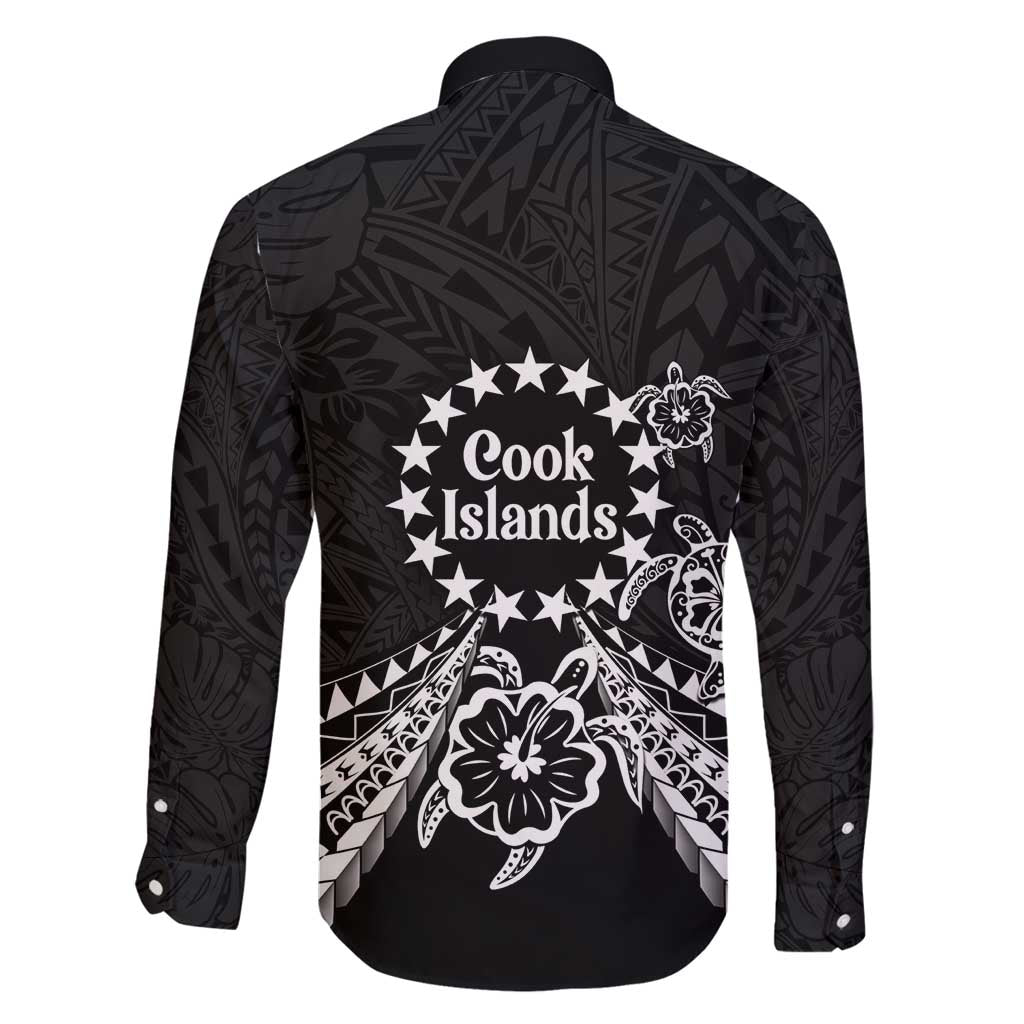Kia Orana Cook Islands Family Matching Long Sleeve Bodycon Dress and Hawaiian Shirt 2025 Pasifika Polynesian Turtle Black Color LT14 - Polynesian Pride
