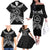 Kia Orana Cook Islands Family Matching Off The Shoulder Long Sleeve Dress and Hawaiian Shirt 2025 Pasifika Polynesian Turtle Black Color