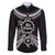 Kia Orana Cook Islands Family Matching Off The Shoulder Long Sleeve Dress and Hawaiian Shirt 2025 Pasifika Polynesian Turtle Black Color