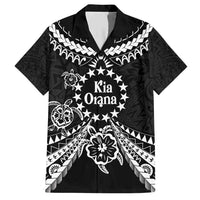 Kia Orana Cook Islands Family Matching Short Sleeve Bodycon Dress and Hawaiian Shirt 2025 Pasifika Polynesian Turtle Black Color LT14 Dad's Shirt - Short Sleeve Black - Polynesian Pride