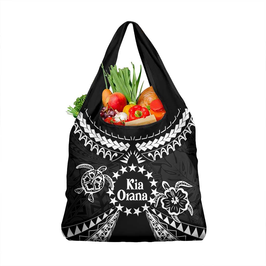 Kia Orana Cook Islands Grocery Bag 2025 Pasifika Polynesian Turtle Black Color