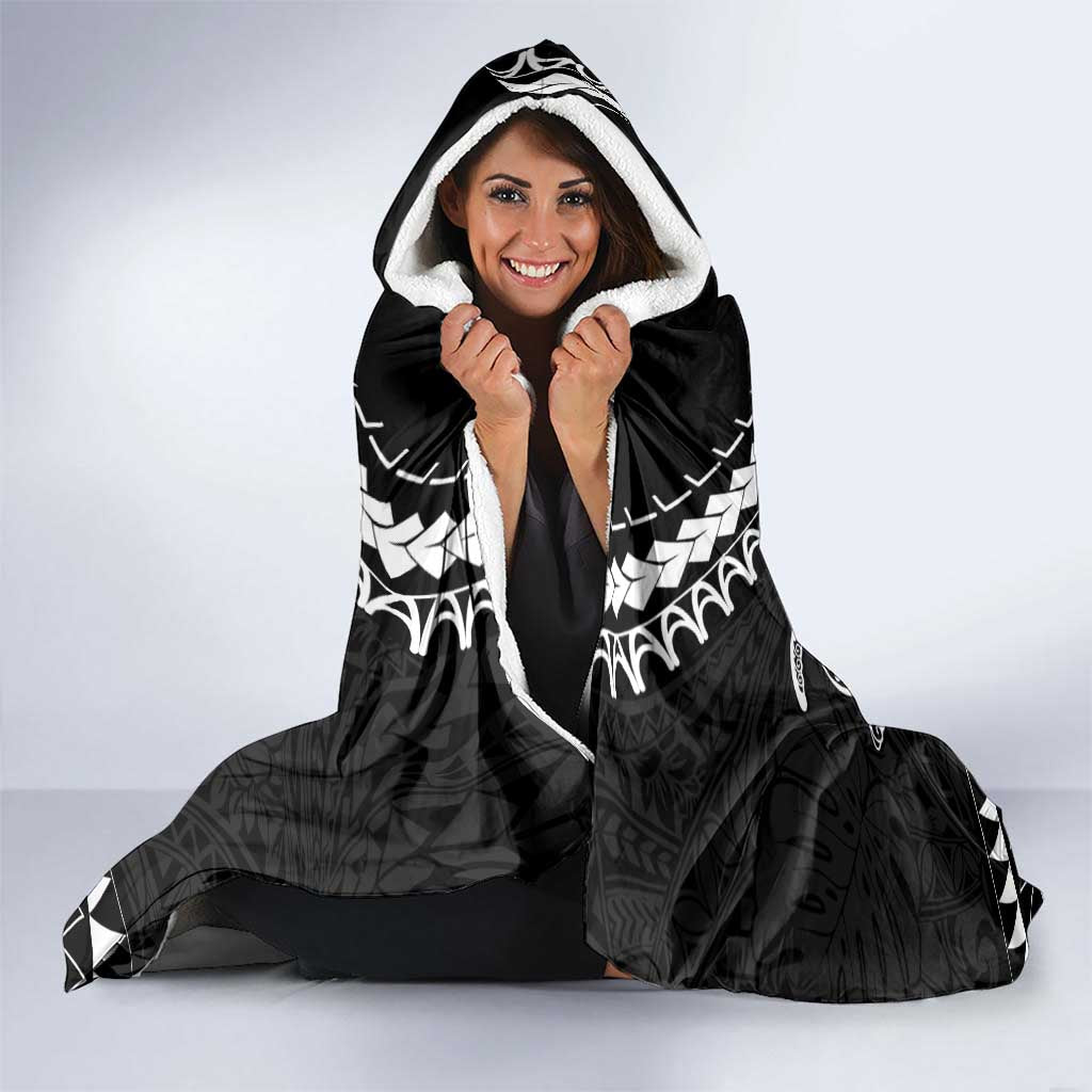 Kia Orana Cook Islands Hooded Blanket 2025 Pasifika Polynesian Turtle Black Color