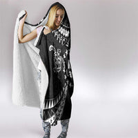 Kia Orana Cook Islands Hooded Blanket 2025 Pasifika Polynesian Turtle Black Color