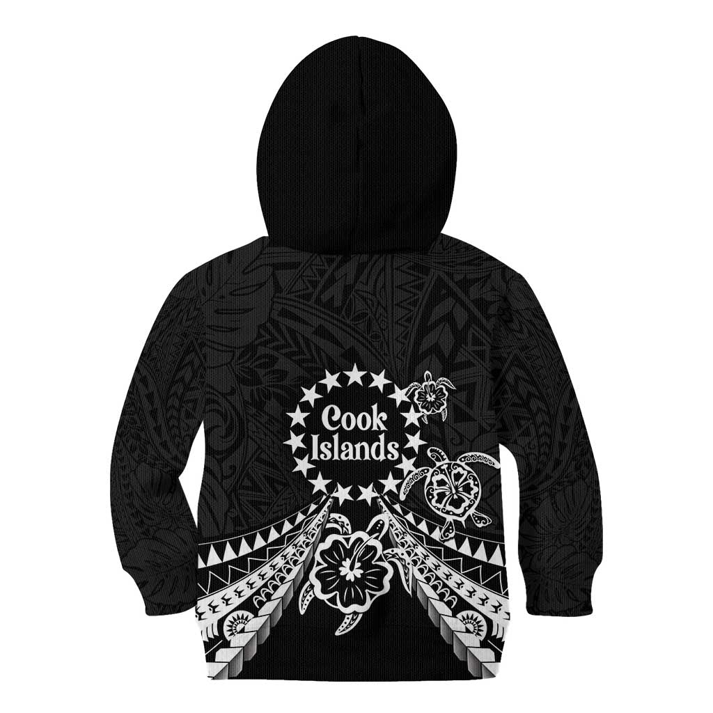 Kia Orana Cook Islands Kid Hoodie 2025 Pasifika Polynesian Turtle Black Color