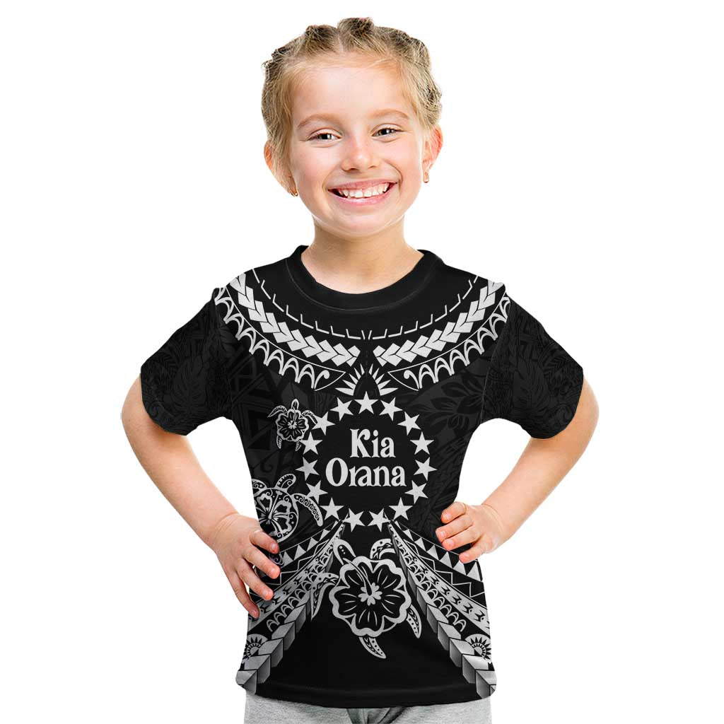 Kia Orana Cook Islands Kid T Shirt 2025 Pasifika Polynesian Turtle Black Color LT14 Black - Polynesian Pride