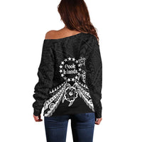 Kia Orana Cook Islands Off Shoulder Sweater 2025 Pasifika Polynesian Turtle Black Color