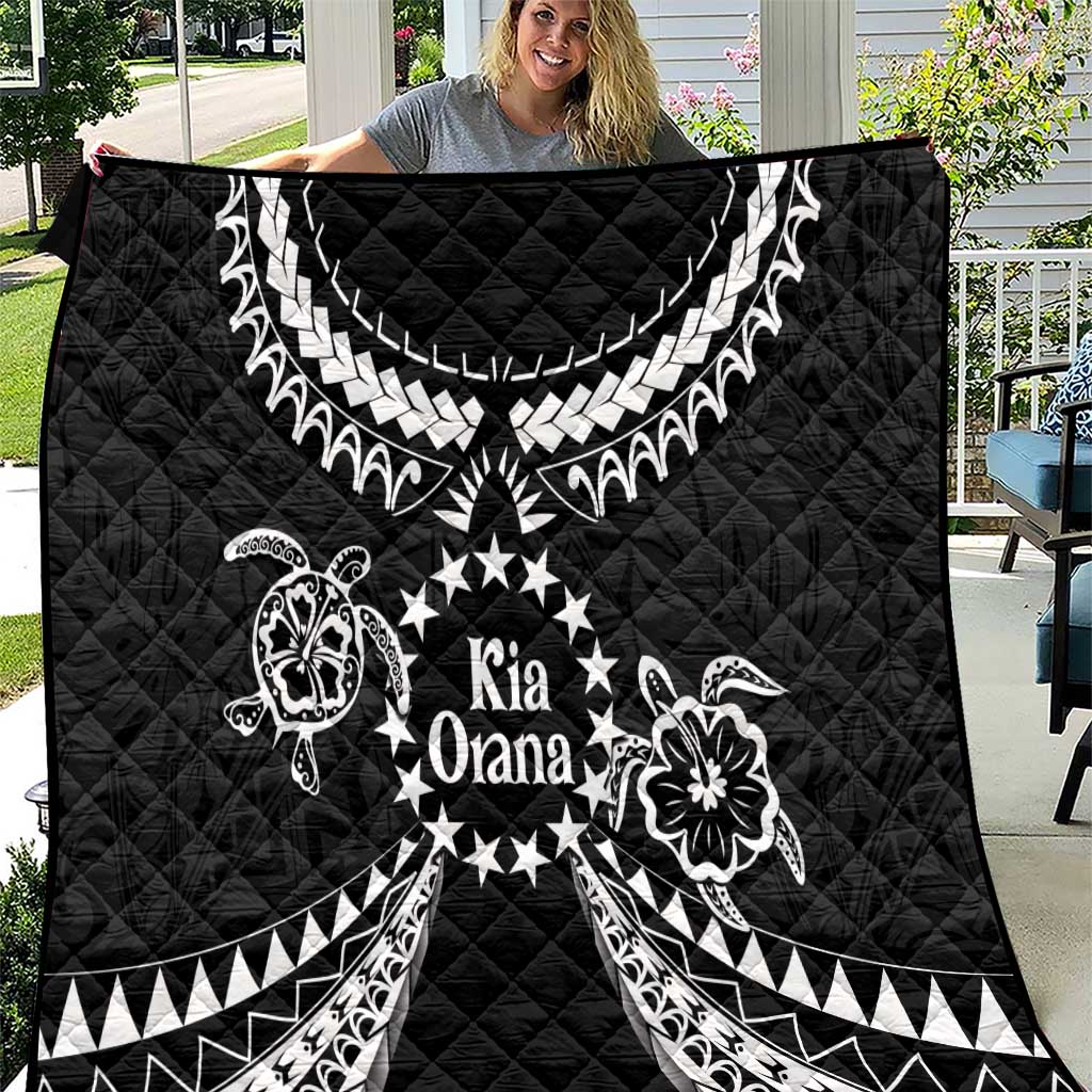 Kia Orana Cook Islands Quilt 2025 Pasifika Polynesian Turtle Black Color LT14 Black - Polynesian Pride
