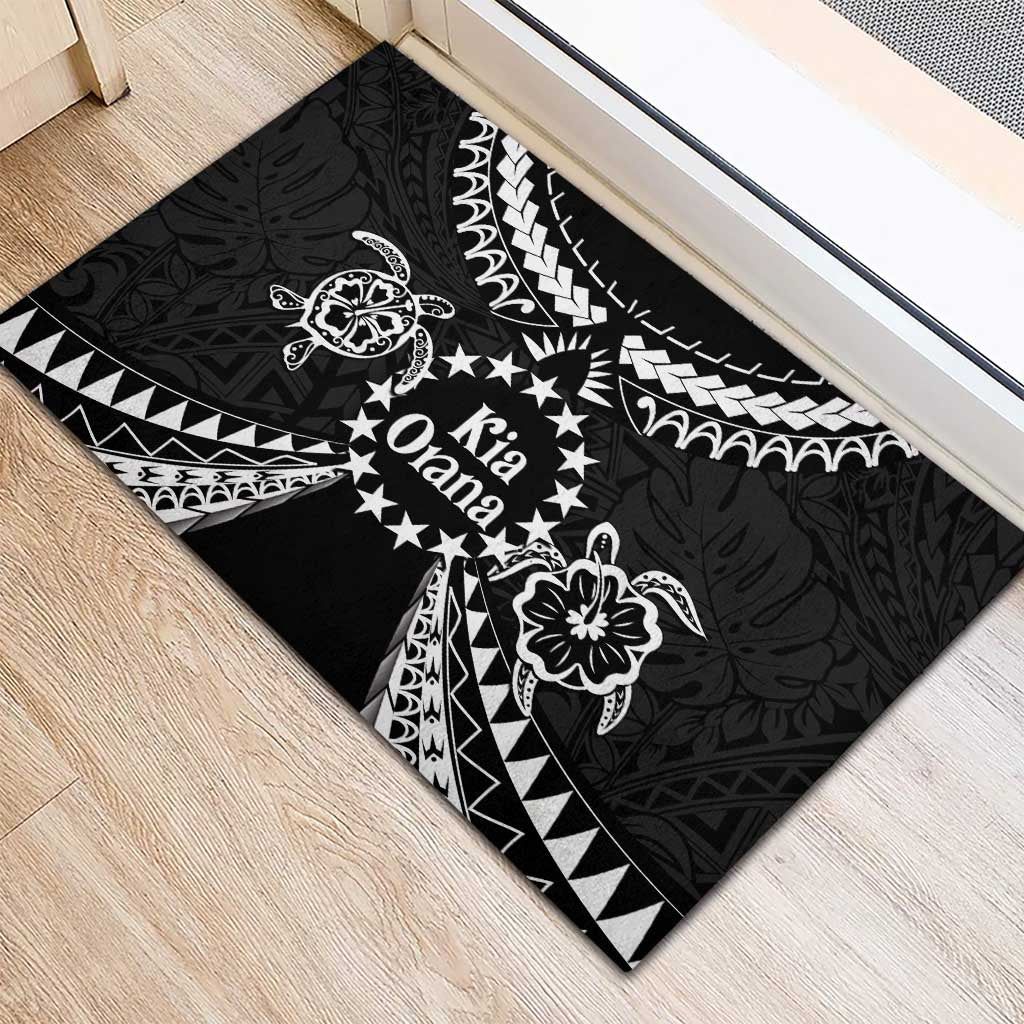 Kia Orana Cook Islands Rubber Doormat 2025 Pasifika Polynesian Turtle Black Color LT14 - Polynesian Pride