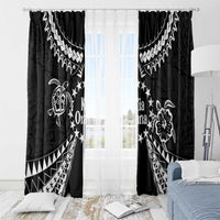 Kia Orana Cook Islands Window Curtain 2025 Pasifika Polynesian Turtle Black Color