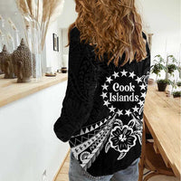 Kia Orana Cook Islands Women Casual Shirt 2025 Pasifika Polynesian Turtle Black Color LT14 - Polynesian Pride