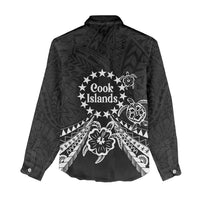 Kia Orana Cook Islands Women Casual Shirt 2025 Pasifika Polynesian Turtle Black Color LT14 - Polynesian Pride