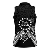 Kia Orana Cook Islands Women Sleeveless Polo Shirt 2025 Pasifika Polynesian Turtle Black Color LT14 - Polynesian Pride
