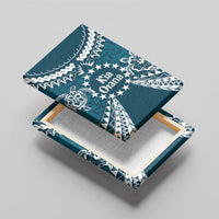 Kia Orana Cook Islands Canvas Wall Art Polynesian Turtle Crowberry Blue Color