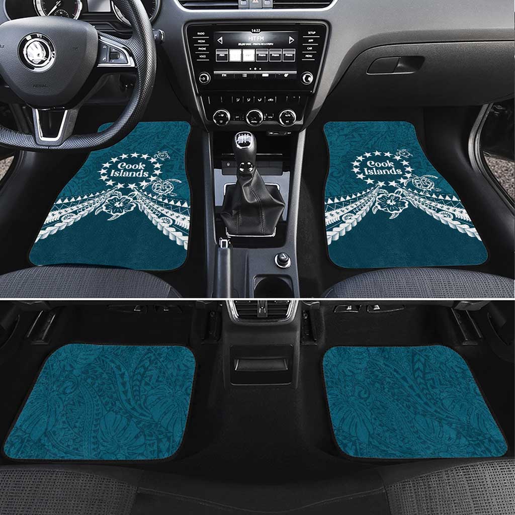 Kia Orana Cook Islands Car Mats Polynesian Turtle Crowberry Blue Color