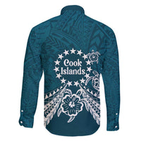 Kia Orana Cook Islands Family Matching Long Sleeve Bodycon Dress and Hawaiian Shirt Polynesian Turtle Crowberry Blue Color LT14 - Polynesian Pride