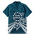Kia Orana Cook Islands Family Matching Off The Shoulder Long Sleeve Dress and Hawaiian Shirt Polynesian Turtle Crowberry Blue Color