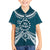Kia Orana Cook Islands Family Matching Off The Shoulder Long Sleeve Dress and Hawaiian Shirt Polynesian Turtle Crowberry Blue Color