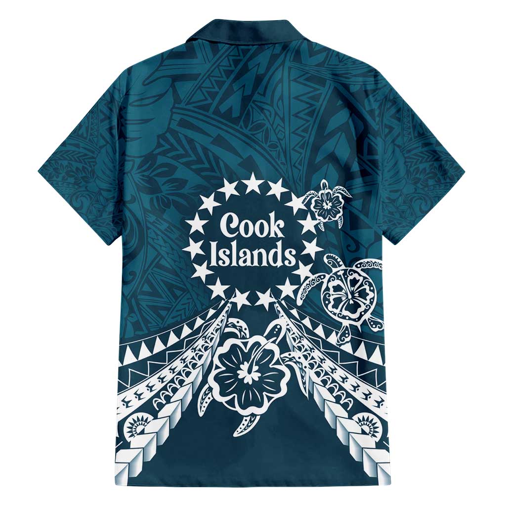 Kia Orana Cook Islands Hawaiian Shirt Polynesian Turtle Crowberry Blue Color