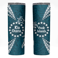 Kia Orana Cook Islands Skinny Tumbler Polynesian Turtle Crowberry Blue Color LT14 Crowberry Blue - Polynesian Pride
