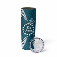 Kia Orana Cook Islands Skinny Tumbler Polynesian Turtle Crowberry Blue Color LT14 - Polynesian Pride