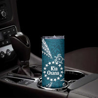 Kia Orana Cook Islands Skinny Tumbler Polynesian Turtle Crowberry Blue Color LT14 - Polynesian Pride