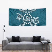 Kia Orana Cook Islands Tapestry Polynesian Turtle Crowberry Blue Color LT14 - Polynesian Pride