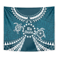 Kia Orana Cook Islands Tapestry Polynesian Turtle Crowberry Blue Color LT14 - Polynesian Pride