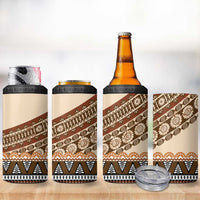 Bula Fiji 4 in 1 Can Cooler Tumbler 2025 Pasifika Traditional Fijian Masi LT14 - Polynesian Pride