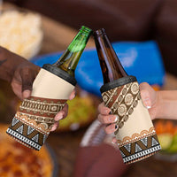 Bula Fiji 4 in 1 Can Cooler Tumbler 2025 Pasifika Traditional Fijian Masi LT14 - Polynesian Pride