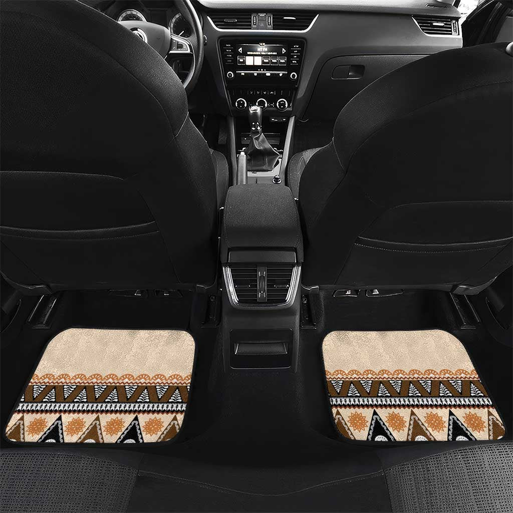 Bula Fiji Car Mats 2025 Pasifika Traditional Fijian Masi LT14 Set 2pcs - Back Beige - Polynesian Pride