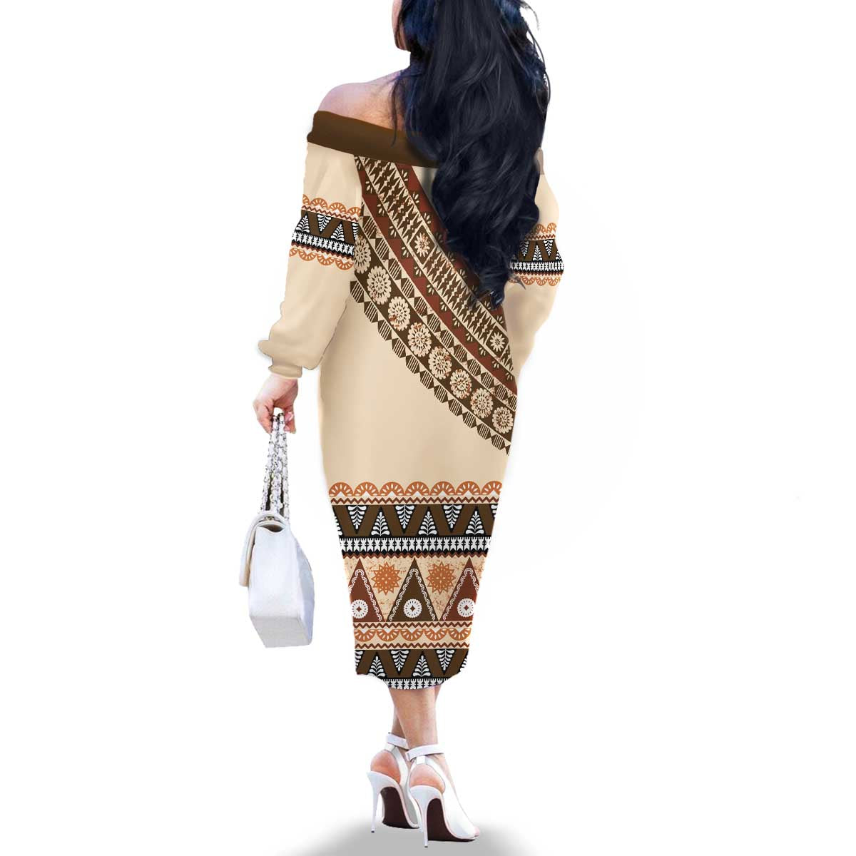 Bula Fiji Family Matching Off The Shoulder Long Sleeve Dress and Hawaiian Shirt 2025 Pasifika Traditional Fijian Masi