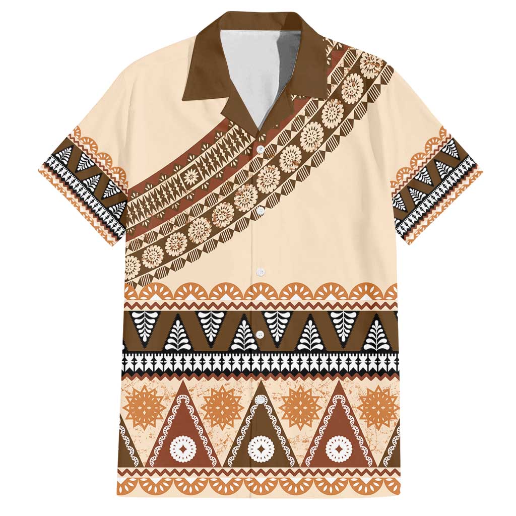 Bula Fiji Family Matching Puletasi and Hawaiian Shirt 2025 Pasifika Traditional Fijian Masi