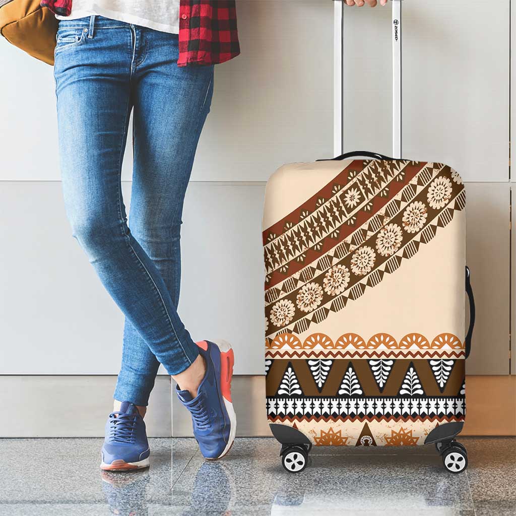 Bula Fiji Luggage Cover 2025 Pasifika Traditional Fijian Masi LT14 - Polynesian Pride