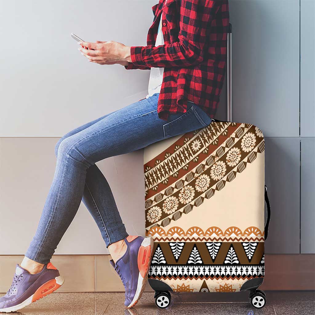 Bula Fiji Luggage Cover 2025 Pasifika Traditional Fijian Masi LT14 - Polynesian Pride