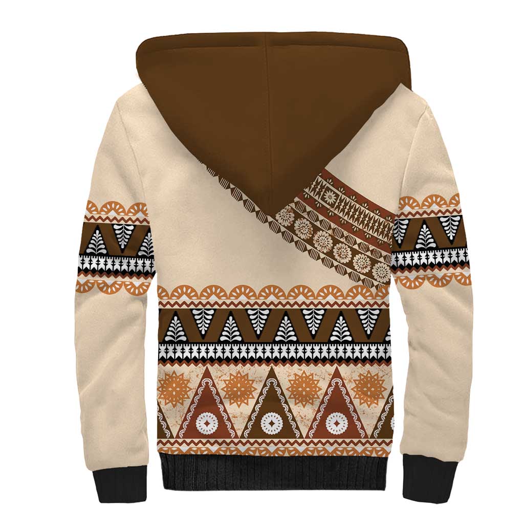 Bula Fiji Sherpa Hoodie 2025 Pasifika Traditional Fijian Masi LT14 - Polynesian Pride