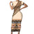 Bula Fiji Short Sleeve Bodycon Dress 2025 Pasifika Traditional Fijian Masi