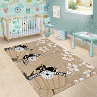 Bula Fiji Iri Buli Area Rug Woven Fan With Fijian Tapa LT14 - Polynesian Pride