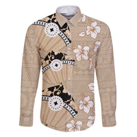 Bula Fiji Iri Buli Family Matching Off Shoulder Maxi Dress and Hawaiian Shirt Woven Fan With Fijian Tapa