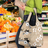 Bula Fiji Iri Buli Grocery Bag Woven Fan With Fijian Tapa