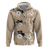Bula Fiji Iri Buli Hoodie Woven Fan With Fijian Tapa LT14 Pullover Hoodie Beige - Polynesian Pride