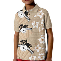 Bula Fiji Iri Buli Kid Polo Shirt Woven Fan With Fijian Tapa