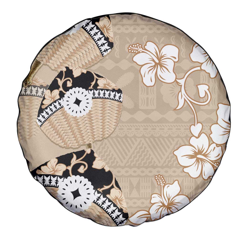 Bula Fiji Iri Buli Spare Tire Cover Woven Fan With Fijian Tapa