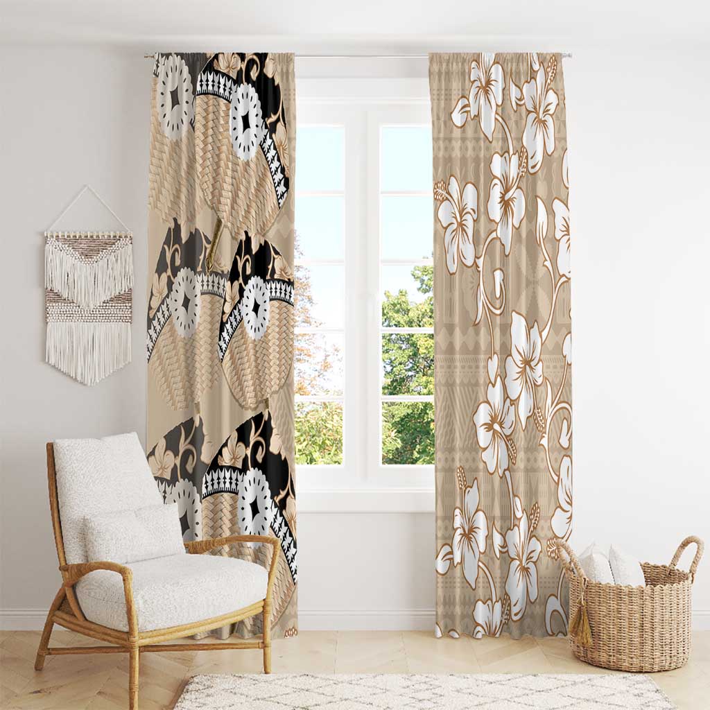 Bula Fiji Iri Buli Window Curtain Woven Fan With Fijian Tapa