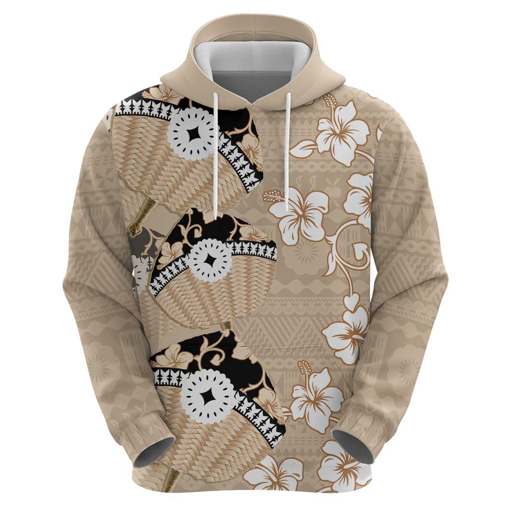 Bula Fiji Iri Buli Zip Hoodie Woven Fan With Fijian Tapa LT14 - Polynesian Pride