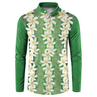 Ia Orana Tahiti Tiare Maori Seamless Style Button Sweatshirt LT14 Green - Polynesian Pride