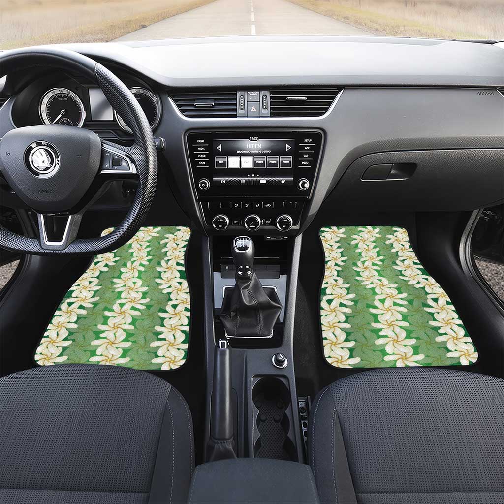 Ia Orana Tahiti Tiare Maori Seamless Style Car Mats LT14 Set 2pcs - Front Green - Polynesian Pride